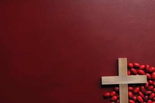 Happy good friday celebration concept with crown of thorns, bible, christian cross and copy space concept by AI Generated photo