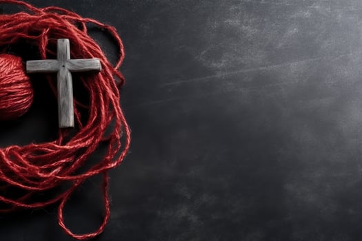 Happy good friday celebration concept with crown of thorns, bible, christian cross and copy space concept by AI Generated photo