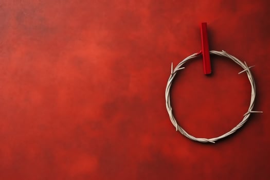 Happy good friday celebration concept with crown of thorns, bible, christian cross and copy space concept by AI Generated photo