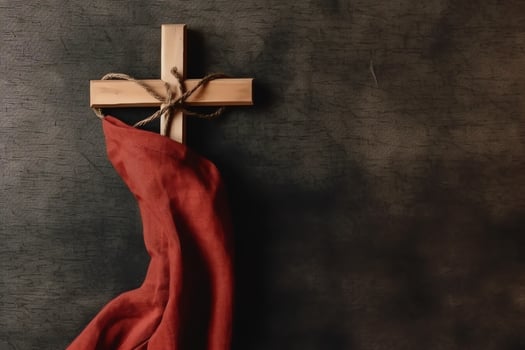 Happy good friday celebration concept with crown of thorns, bible, christian cross and copy space concept by AI Generated photo
