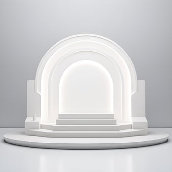 white minimalist elegant podium with steps ai generative photo