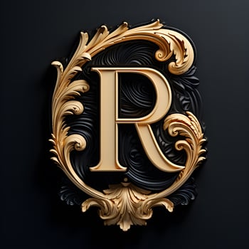 letter r golden artistic and elegant luxury 3d royal, generative ai photo
