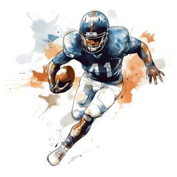 american football player with ink paint art, generative ai photo
