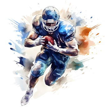 american football player with ink paint art, generative ai photo