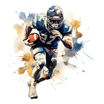 american football player with ink paint art, generative ai photo