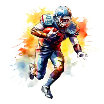 american football player with ink paint art, generative ai photo