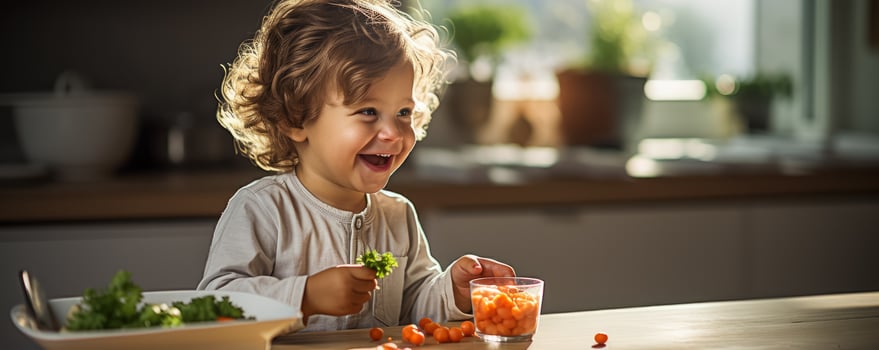A mother gently spoons vibrant orange pureed carrots into her babys mouth ensuring a nutritious start to their feeding journey photo