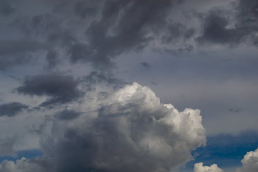 Photography on theme white cloudy sky in unclear long horizon photo