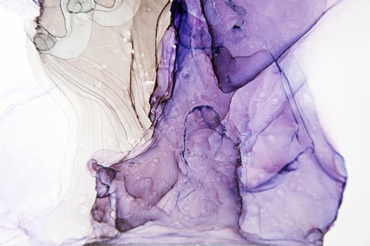 Blue, pink, green, purple, red, red, yellow haze on a black background. Part of original alcohol ink painting. Modern art. Abstract colorful background, wallpaper. Marble texture. Fluid Art. photo