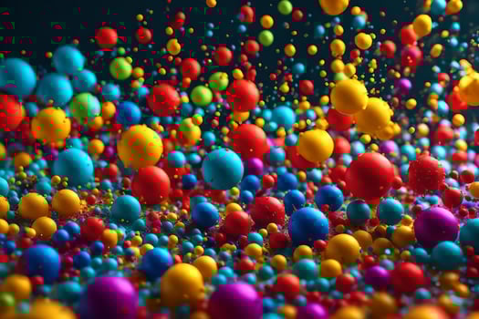 colorful bubbles floating in the air. AI-Generated photo