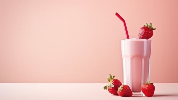 Strawberry protein shake photo