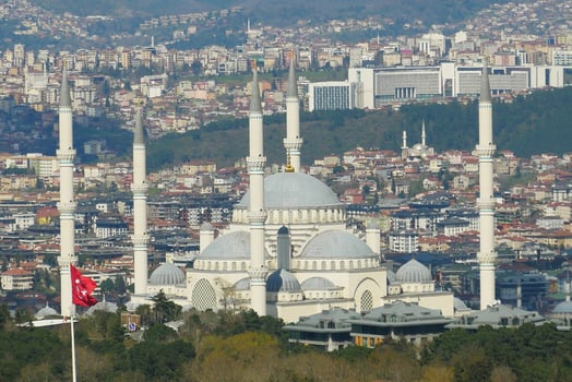high angle view of Camlica Mosque in istanbul photo