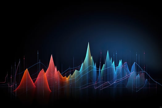 abstract digital background with colorful lines. Generative AI photo