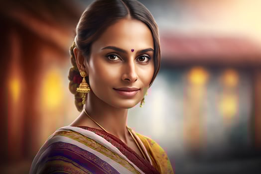 Beautiful indian girl. Young hindu woman. Neural network AI generated photo