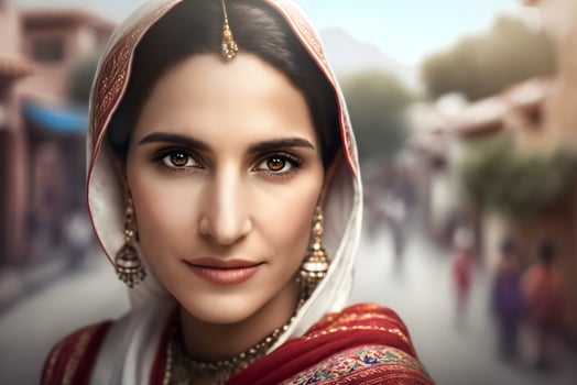 iranian woman portrait. Neural network AI generated photo