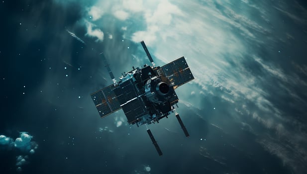 Space station in deep space photo