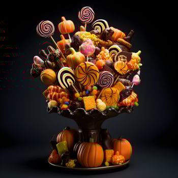 Halloween treats, candy assortment. photo