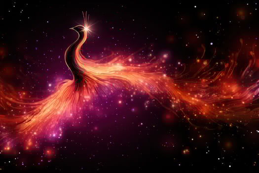 Flying Phoenix burst into flames created with .Generative AI photo
