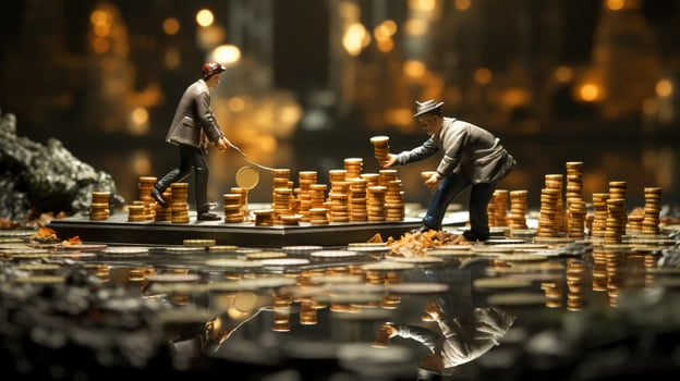 The concept of competition and struggle in business and finance photo