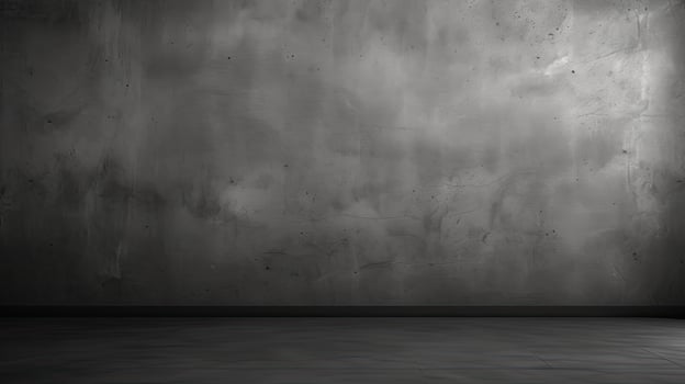 Dark black and gray abstract cement wall and interior textured studio room for product display. Wall background. Generative AI photo
