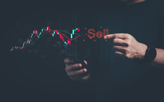 Planning and strategy, stock market, business growth, progress or success concept, businessman or trader showing growing virtual holographic stocks, invest in stock market trading or digital assets photo