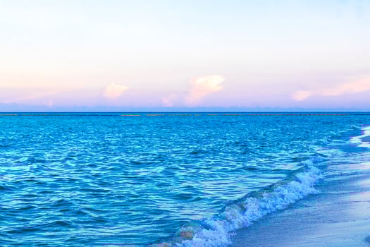 Tropical mexican beach clear turquoise water Playa del Carmen Mexico. photo