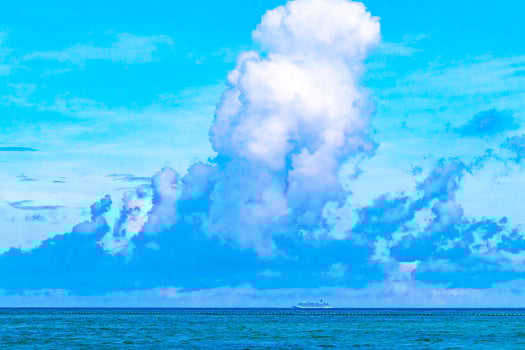 Tropical mexican beach clear turquoise water Playa del Carmen Mexico. photo
