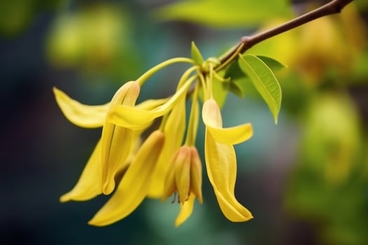 ylang ylang or cananga odorata flower on nature background Ai Generated photo