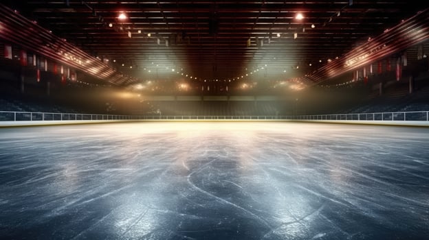Ice rink in style of winter olympics. photo