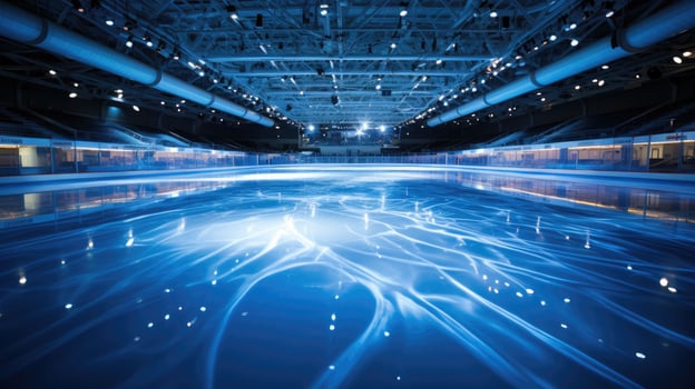 Ice rink in style of winter olympics. photo