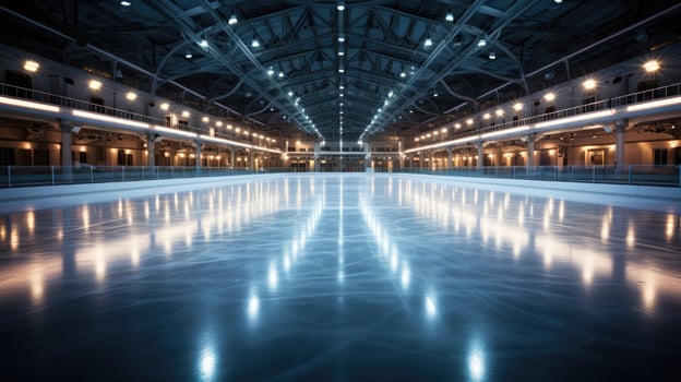 Ice rink in style of winter olympics. photo