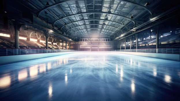 Ice rink in style of winter olympics. photo