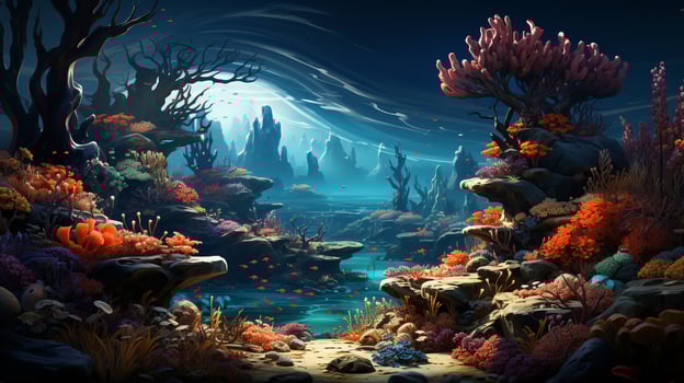 underwater landscape background ai photo