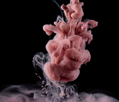 Abstract fluid acrylic painting. Marbled pink abstract Ink cloud on black background. Liquid marble pattern. Modern art. photo