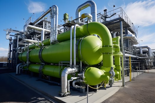 Green Hydrogen renewable energy production pipeline ai generated photo