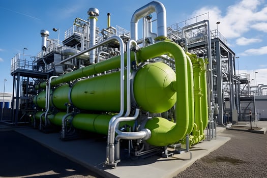 Green Hydrogen renewable energy production pipeline ai generated photo
