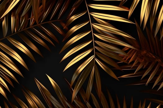 Gold and black tropical palm leaves ai generated photo