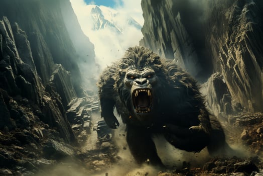 giant king kong running illustration photo