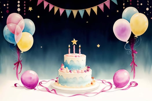 Watercolor Birthday Background For Text Birthday Card photo