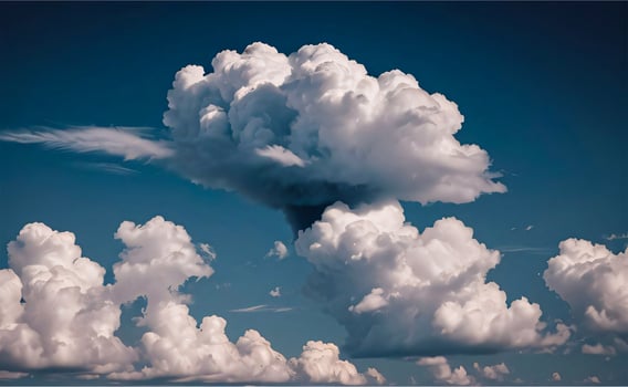 The Photo of the Fluffy Clouds Background Wallpaper