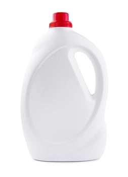 white detergent bottle for packaging isolated on white background photo
