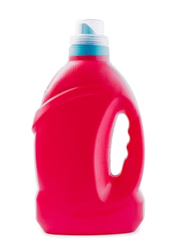 Red Detergent Bottle isolated on white background photo