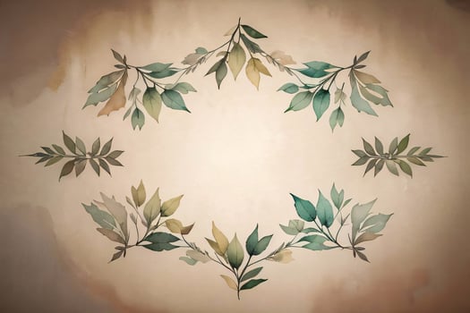 Vintage paper with leaves texture background photo