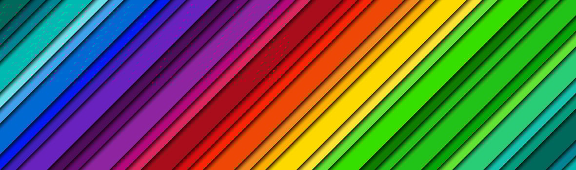 Abstract modern bright header with colored oblique lines. Color spectrum banner. Colorful striped pattern background. Modern vector illustration photo