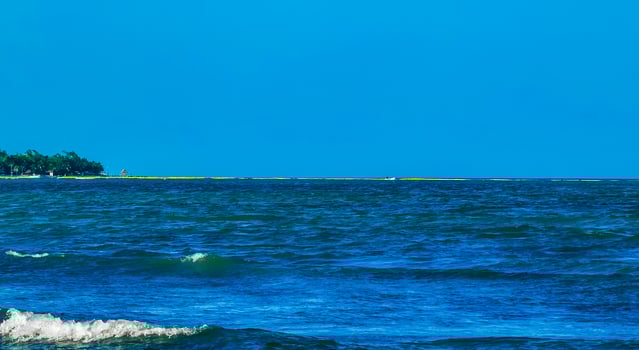 Tropical mexican beach clear turquoise water Playa del Carmen Mexico. photo