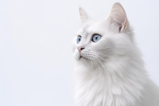 photo of a cat on a plain white background. ai generated