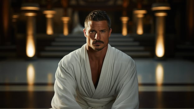 Man in a white robe AI Generated photo