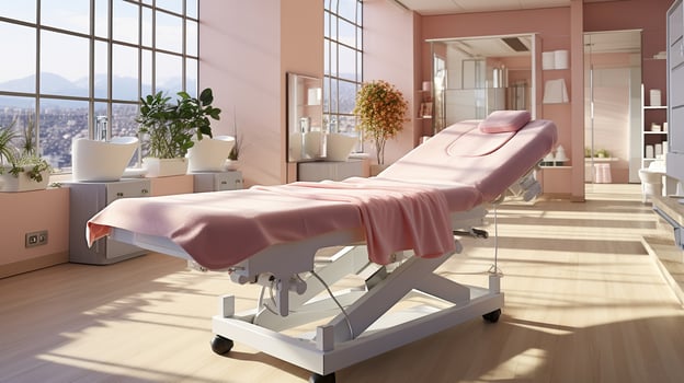 Cosmetic Comfort, The Ultimate Cosmetology Clinic Retreat. Beauty Spa Interiors with a Specialized Touch. Generative AI photo