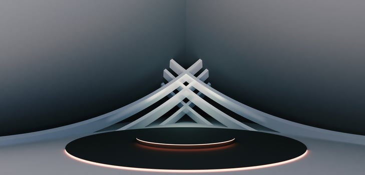 background stage podium curved podium background circle laser round stage and light dark abstract stage stageCurves 3D illustration photo