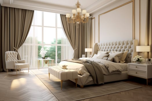 Ai Generative Photo of a elegant and modern bedroom